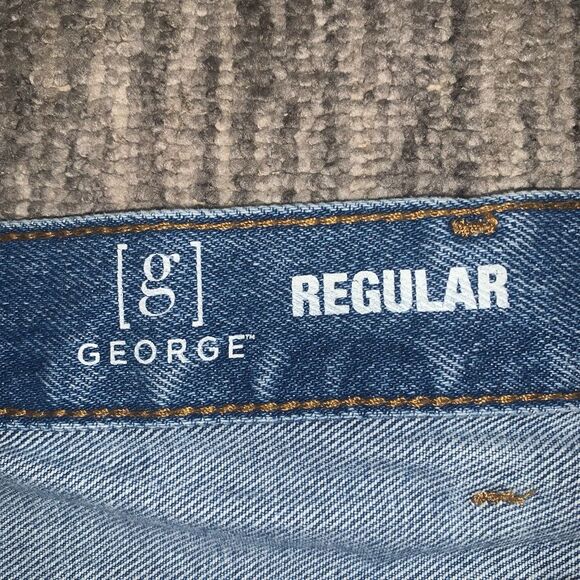 George Mens Size 38x32 Straight Leg Denim Jeans Blue Medium Wash 100% Cotton - Picture 3 of 5